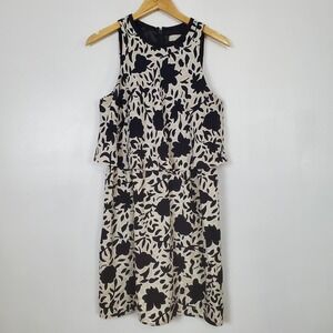 Ann Taylor LOFT black and white floral sleeveless dress size 6